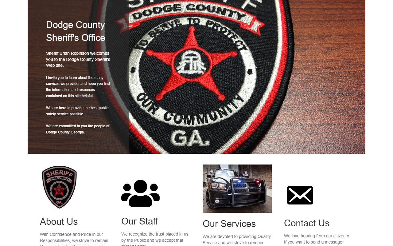 Dodge County Sheriff website with jail roster and inmate search tools