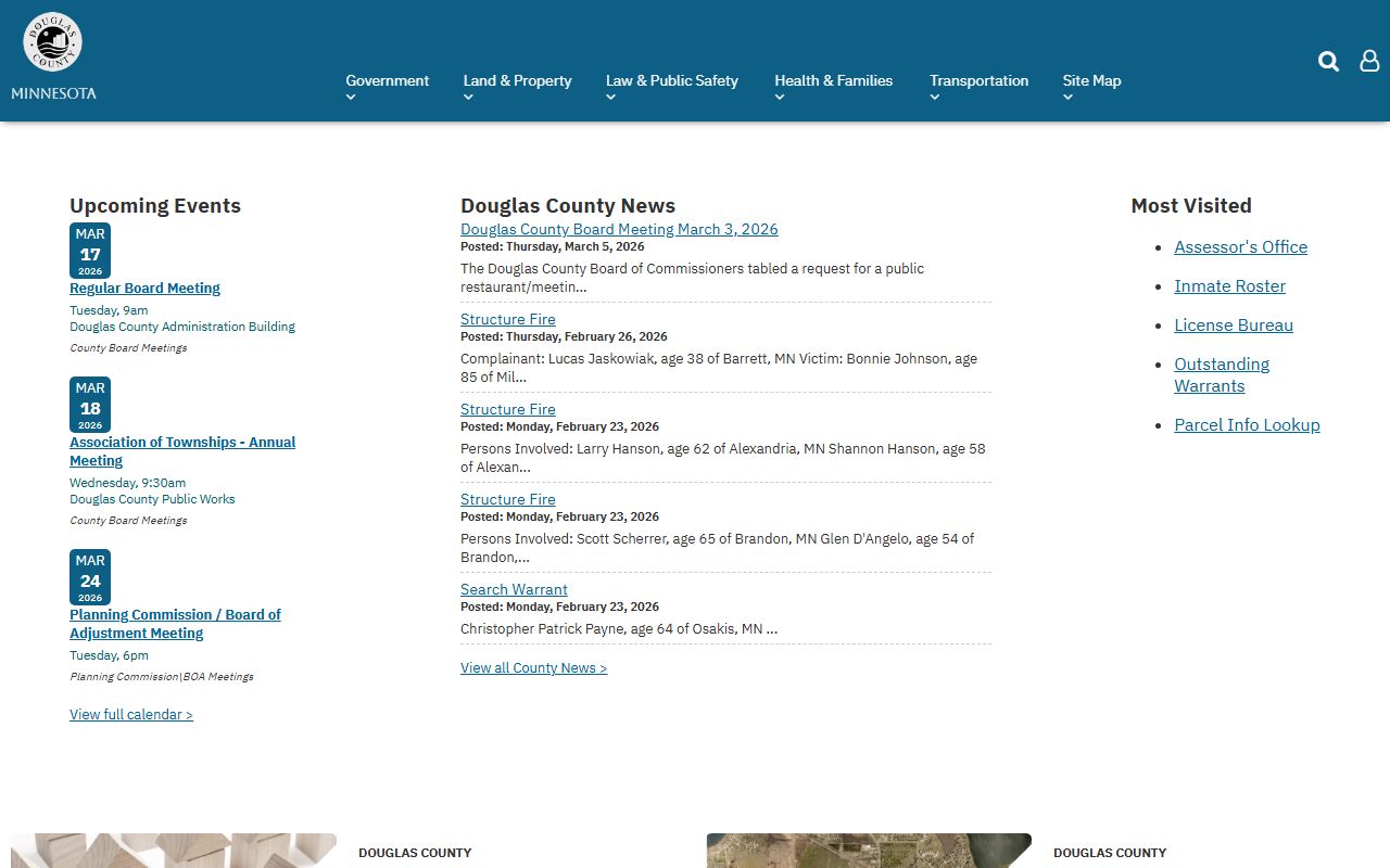 Douglas County website for jail roster search
