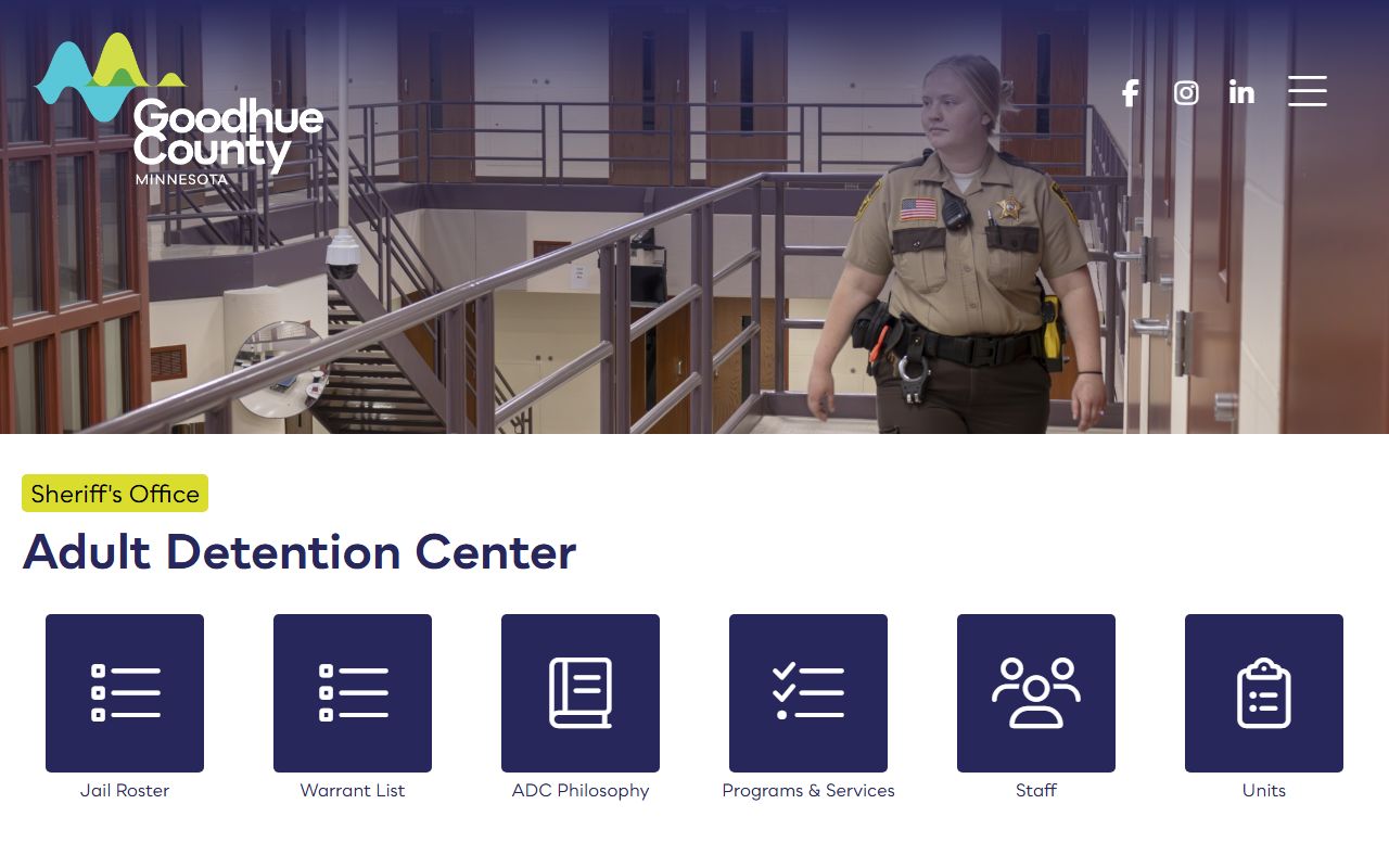 Goodhue County Adult Detention Center information page