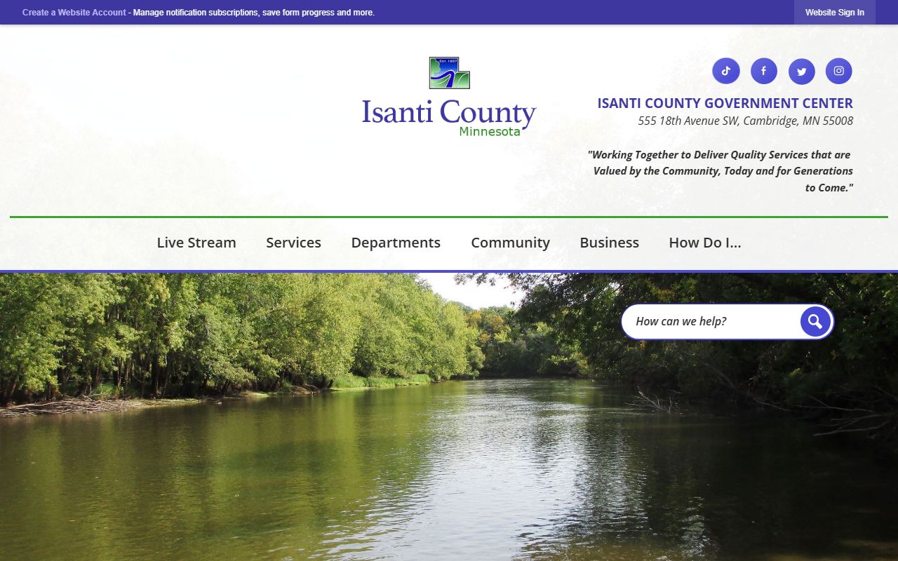 Isanti County website for jail roster and sheriff information