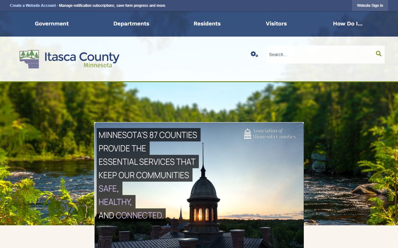 Itasca County website for jail roster and sheriff information