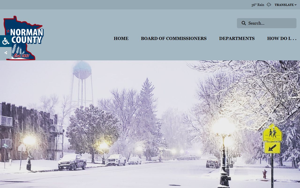 Norman County website with jail roster and government services