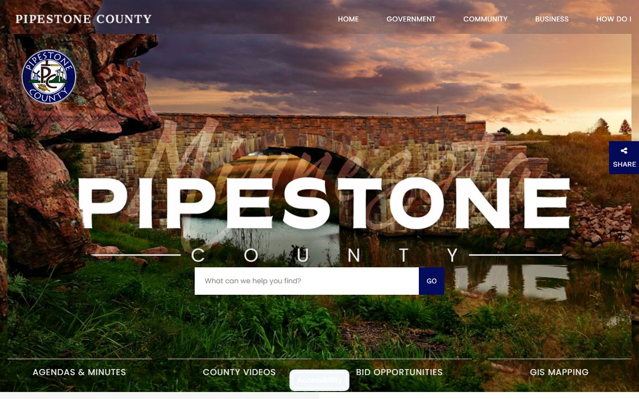 Pipestone County website with jail roster information