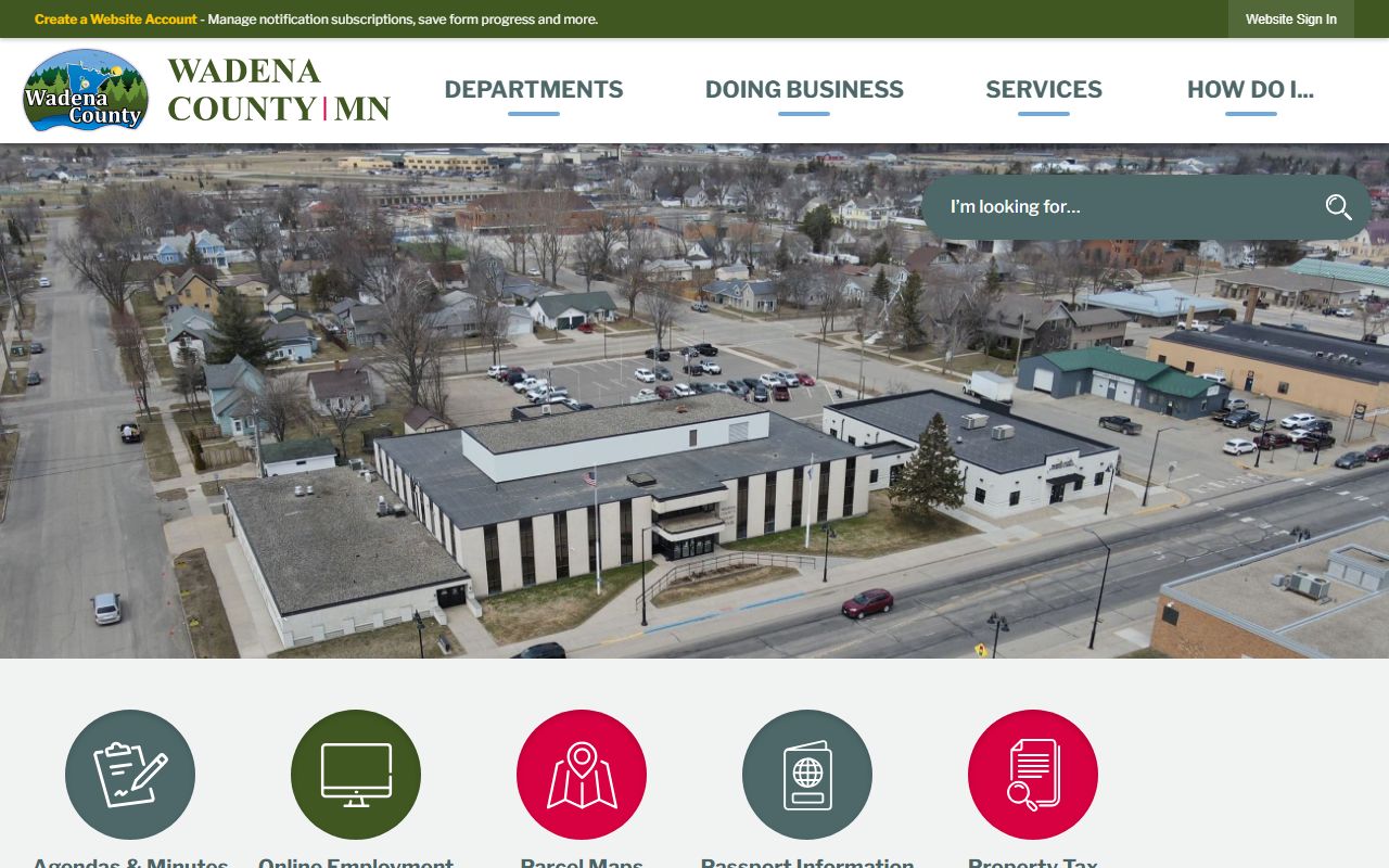 Wadena County website with access to jail roster and detention center information