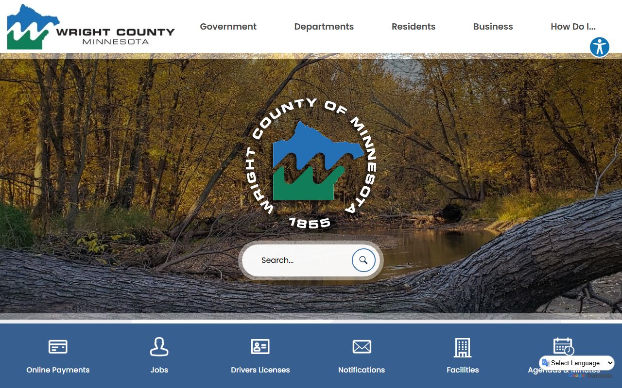 Wright County website with access to jail roster and sheriff services
